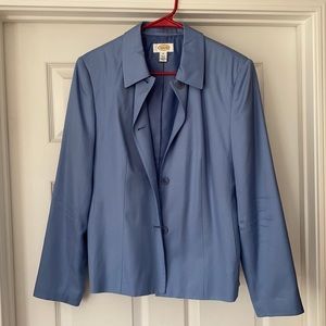 Talbots Size 10 light dusty blue 90% SILK blazer.